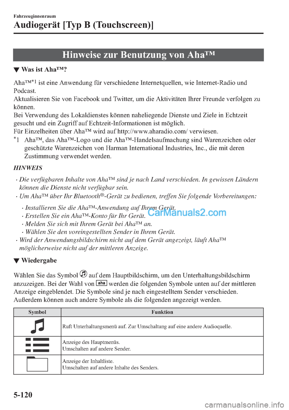 MAZDA MODEL 2 2018  Betriebsanleitung (in German) �+�L�Q�Z�H�L�V�H��]�X�U��%�H�Q�X�W�]�X�Q�J��Y�R�Q��$�K�D�