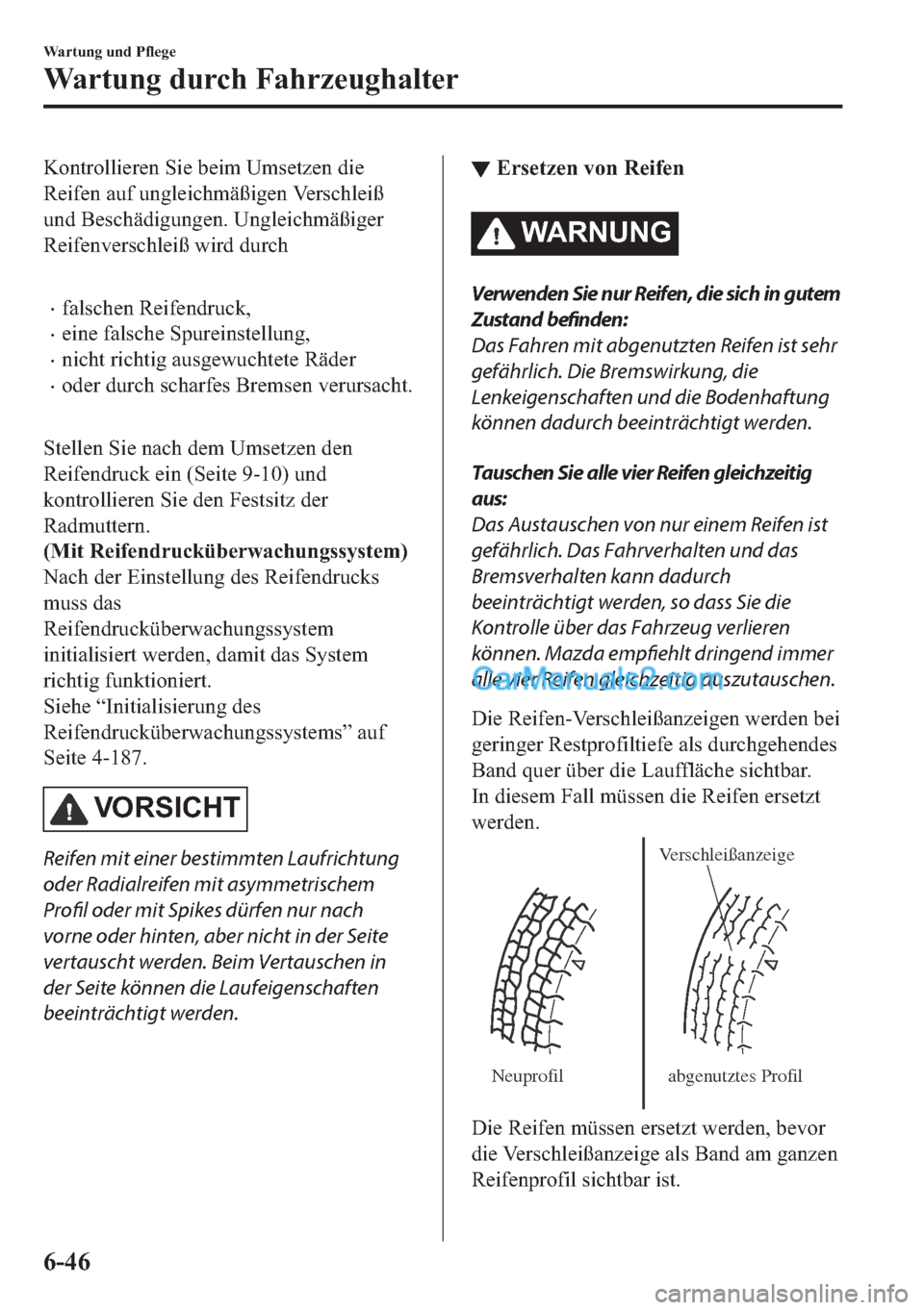 MAZDA MODEL 2 2018  Betriebsanleitung (in German) �.�R�Q�W�U�R�O�O�L�H�U�H�Q��6�L�H��E�H�L�P��8�P�V�H�W�]�H�Q��G�L�H
�5�H�L�I�H�Q��D�X�I��X�Q�J�O�H�L�F�K�P�l�