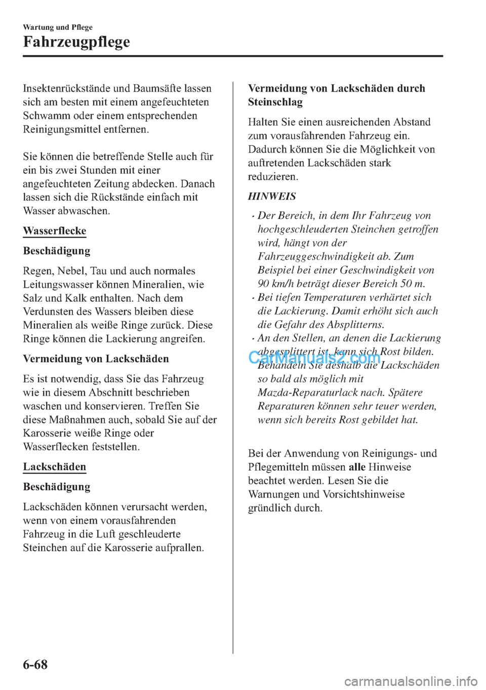 MAZDA MODEL 2 2018  Betriebsanleitung (in German) �,�Q�V�H�N�W�H�Q�U�