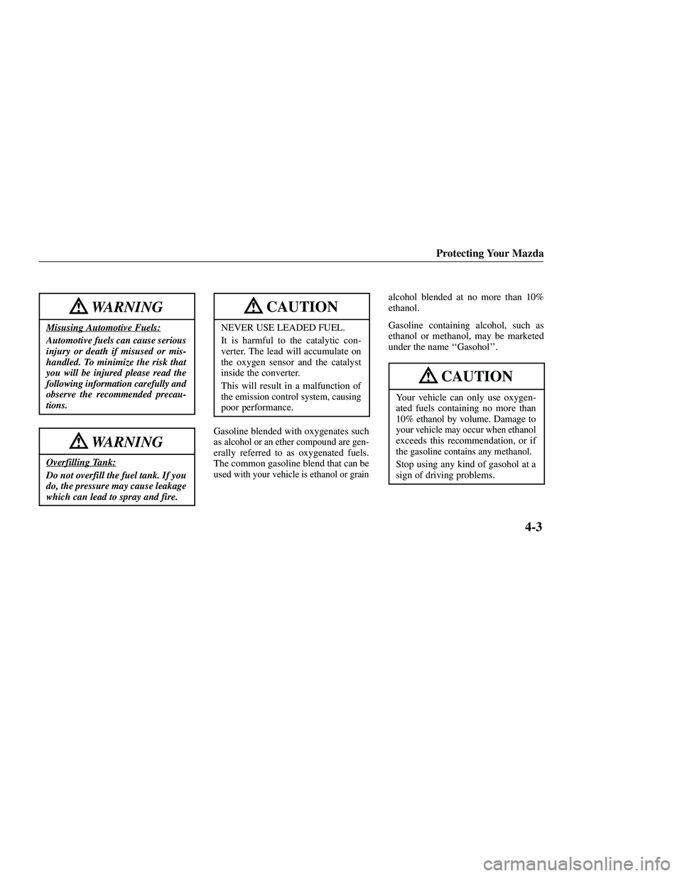 MAZDA MODEL B3000 4WD 2001  Owners Manual 