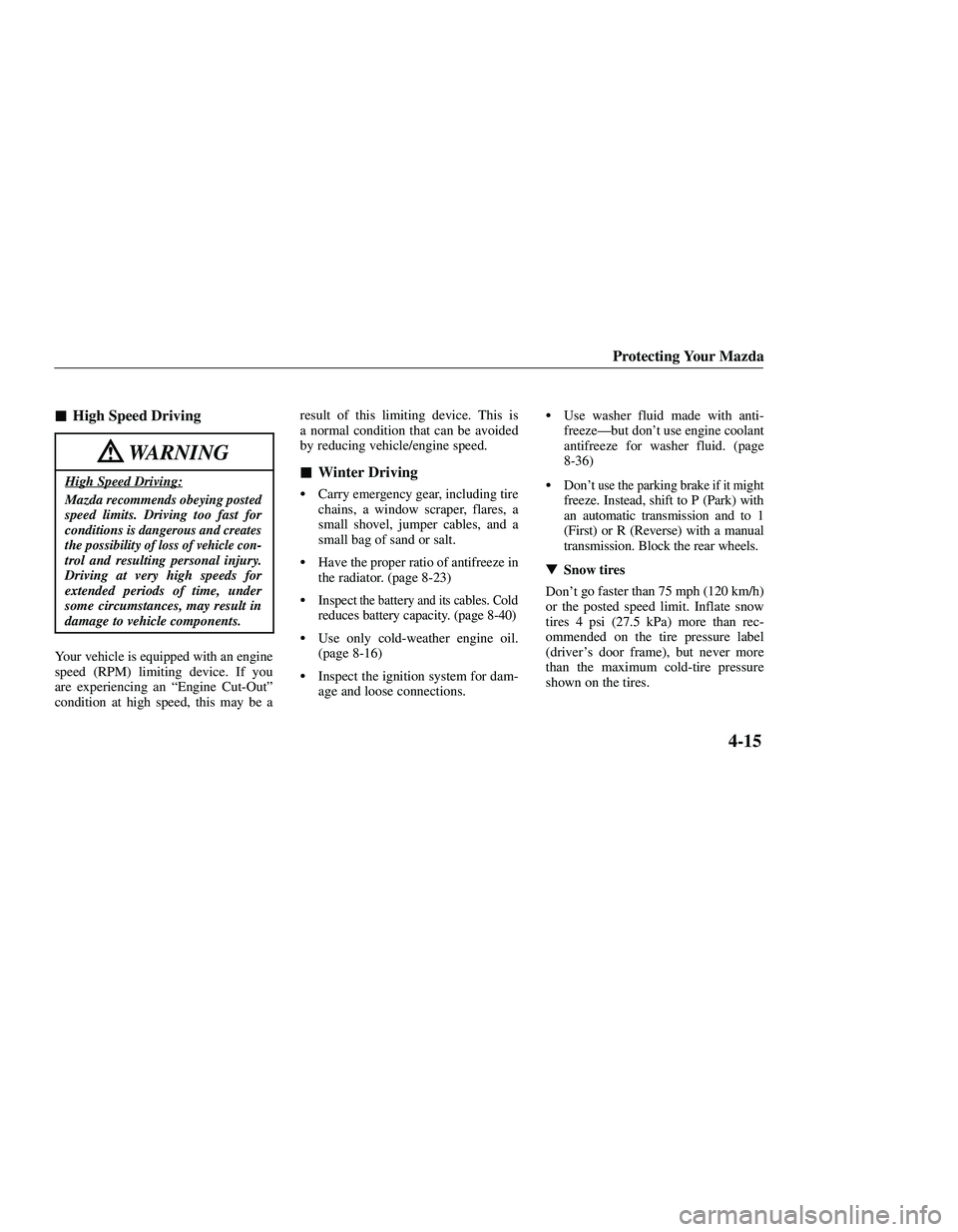 MAZDA MODEL B3000 4WD 2001  Owners Manual 