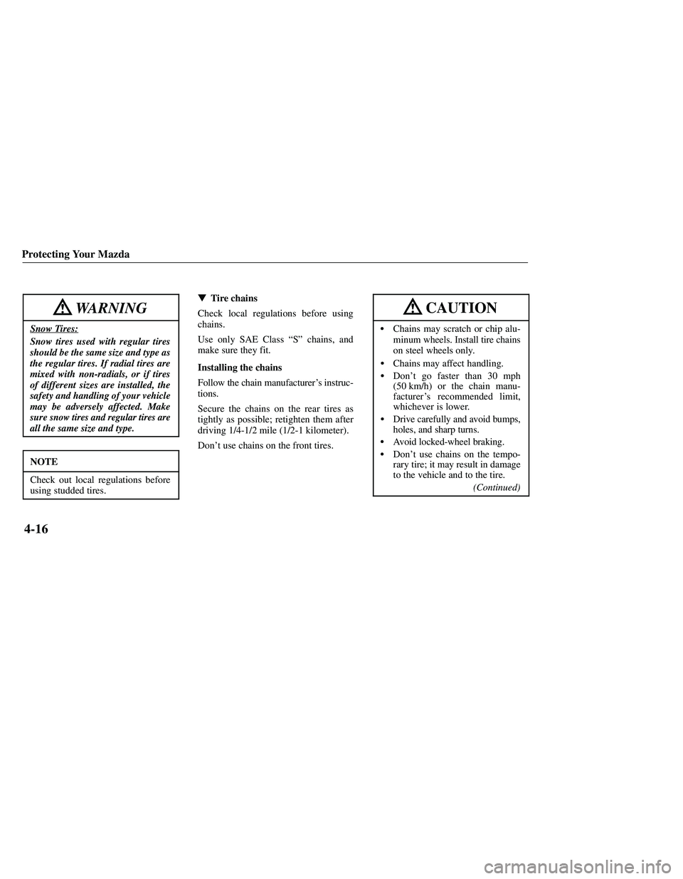 MAZDA MODEL B3000 4WD 2001  Owners Manual 