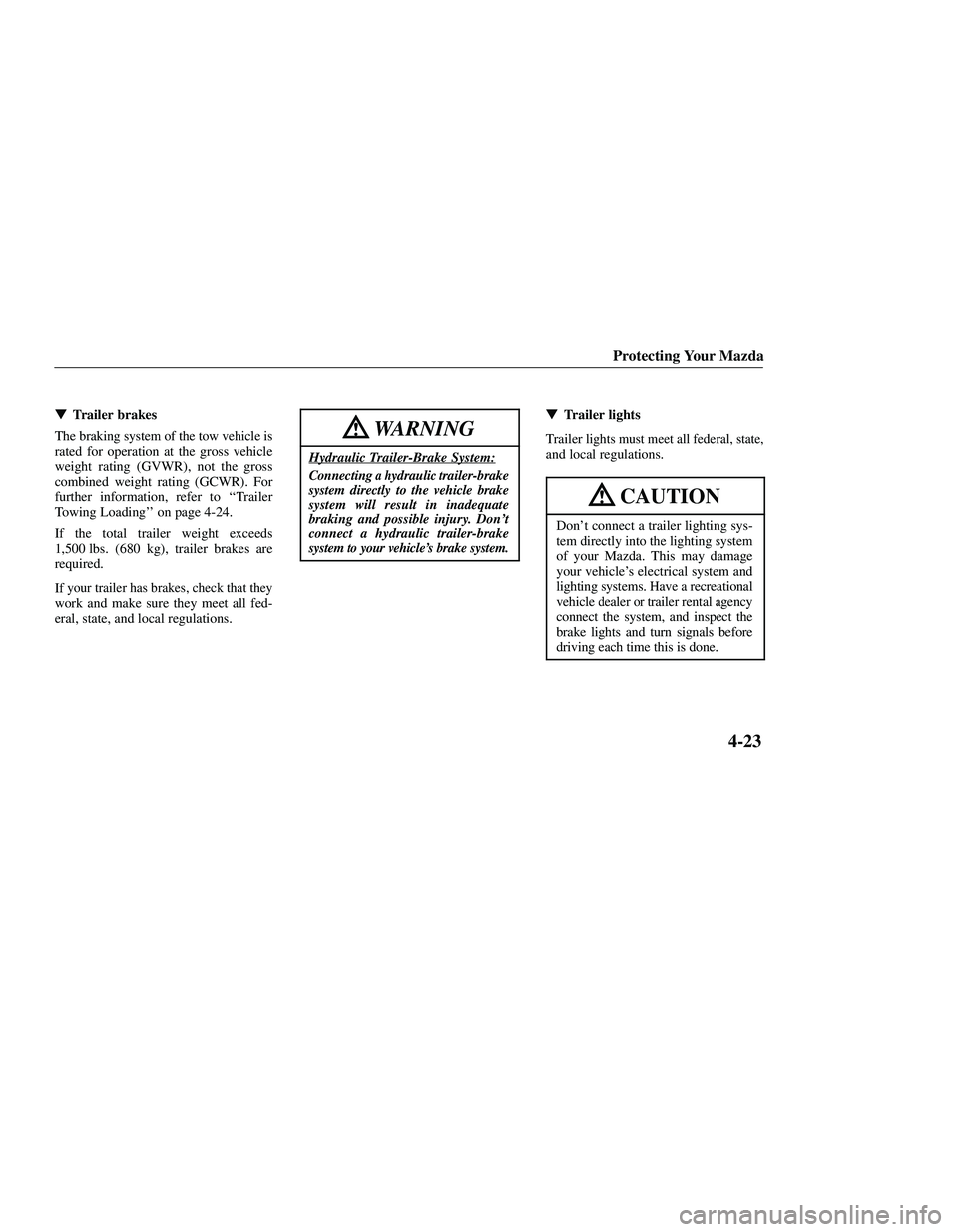 MAZDA MODEL B3000 4WD 2001  Owners Manual 