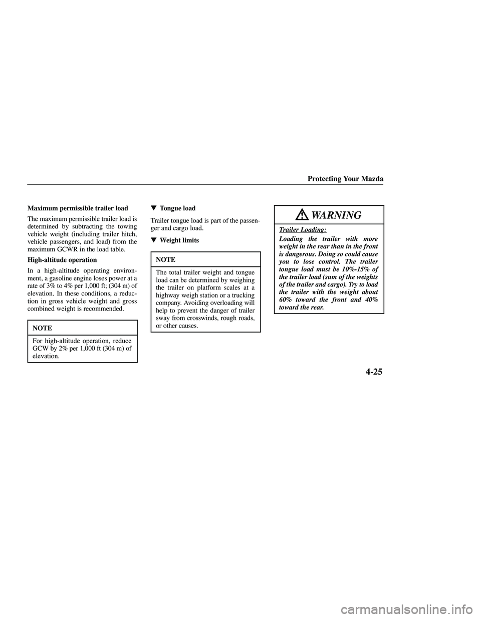 MAZDA MODEL B3000 4WD 2001  Owners Manual 