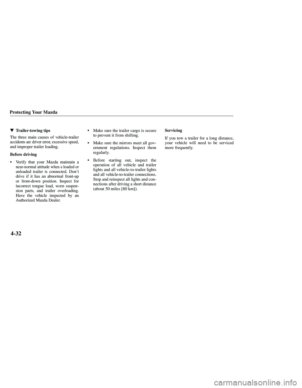 MAZDA MODEL B3000 4WD 2001  Owners Manual 