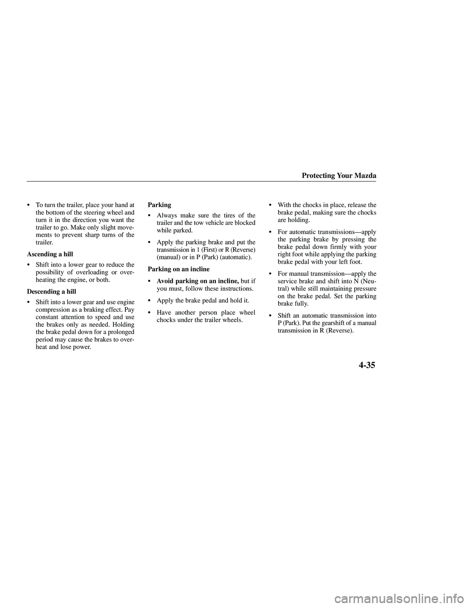 MAZDA MODEL B3000 4WD 2001  Owners Manual 