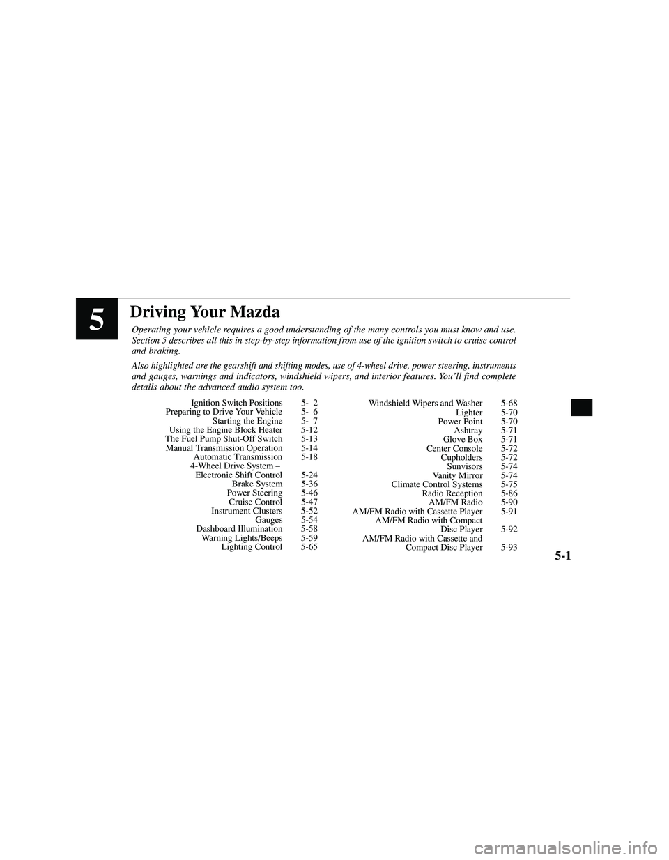MAZDA MODEL B3000 4WD 2001  Owners Manual 