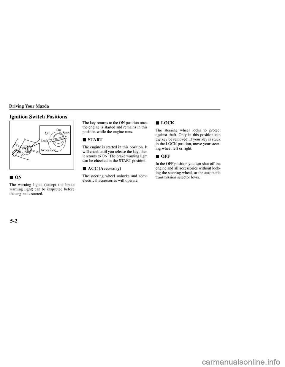 MAZDA MODEL B3000 4WD 2001  Owners Manual 