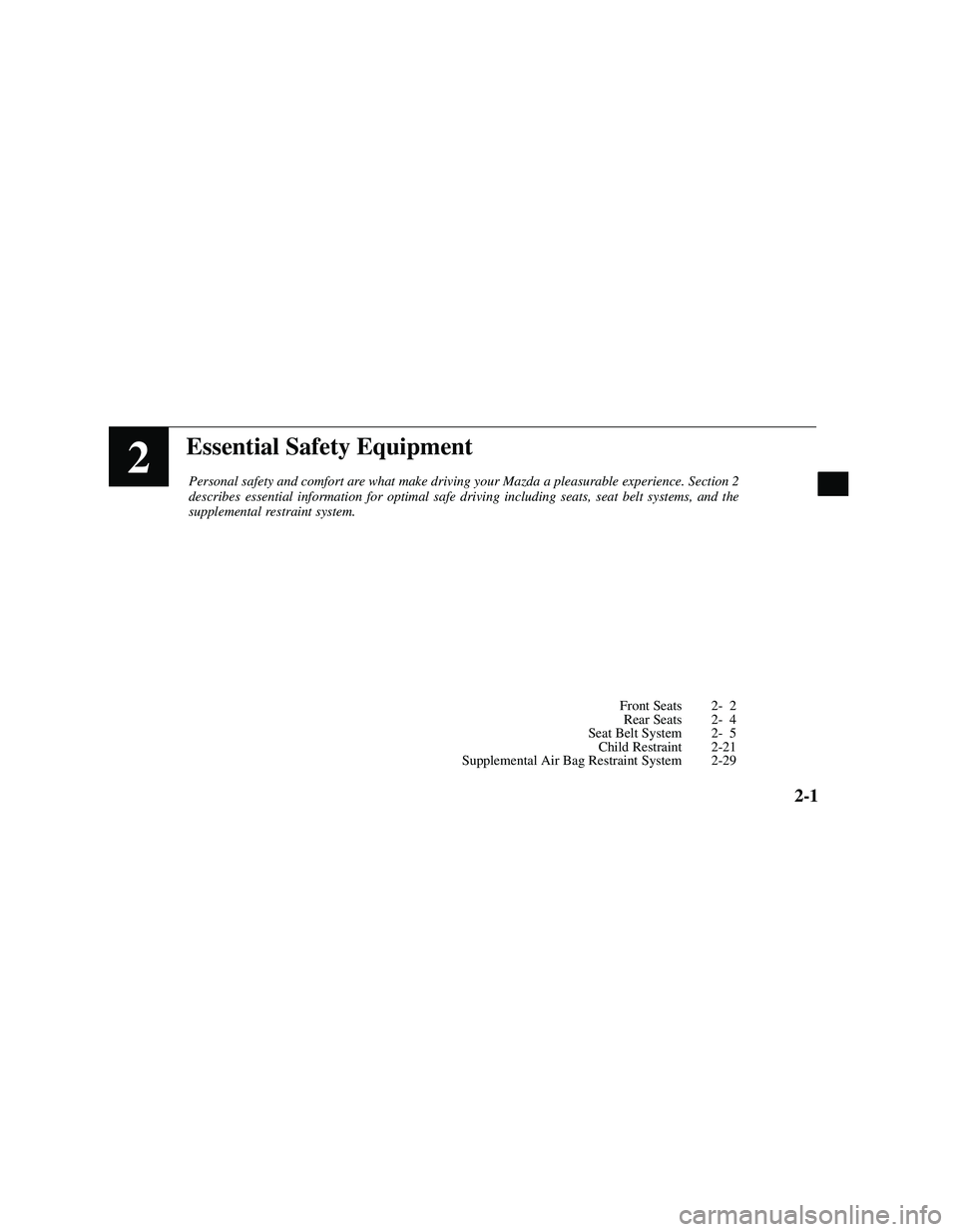 MAZDA MODEL B3000 4WD 2001  Owners Manual 