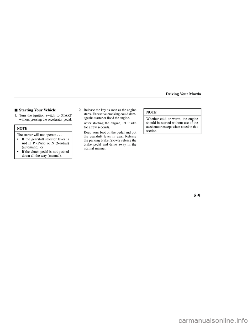 MAZDA MODEL B3000 4WD 2001  Owners Manual 