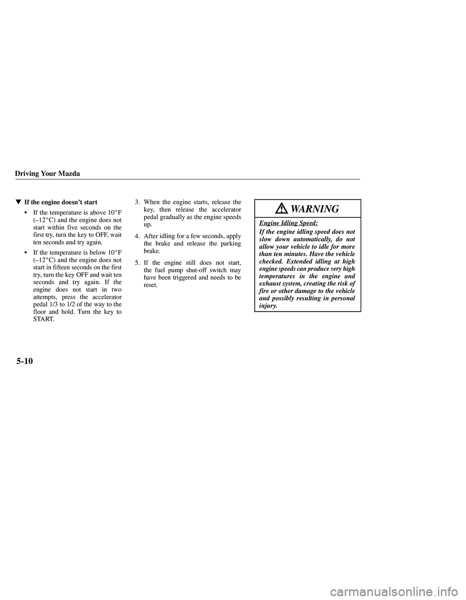 MAZDA MODEL B3000 4WD 2001  Owners Manual 