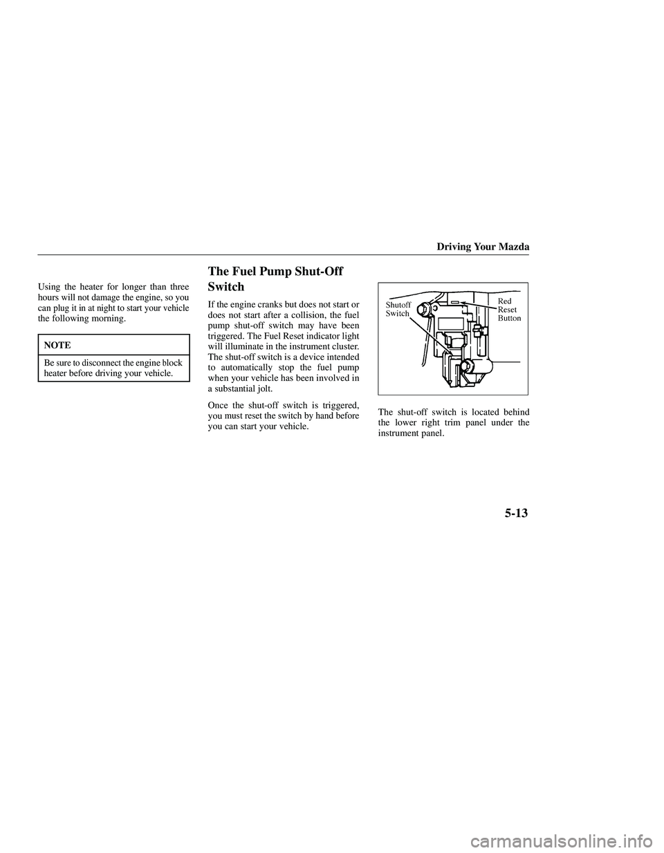 MAZDA MODEL B3000 4WD 2001  Owners Manual 
