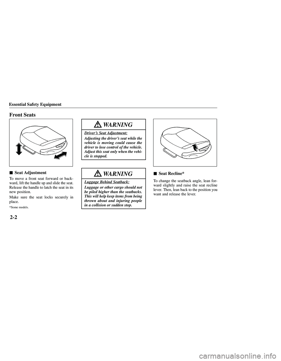 MAZDA MODEL B3000 4WD 2001  Owners Manual 