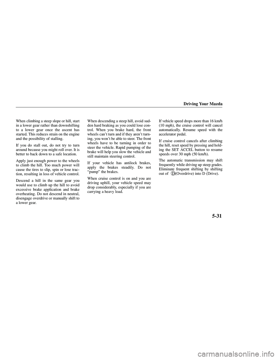 MAZDA MODEL B3000 4WD 2001  Owners Manual 