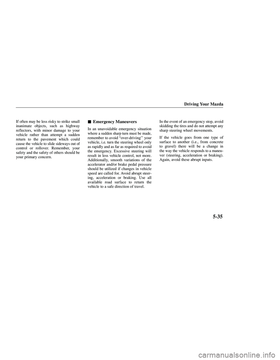 MAZDA MODEL B3000 4WD 2001  Owners Manual 