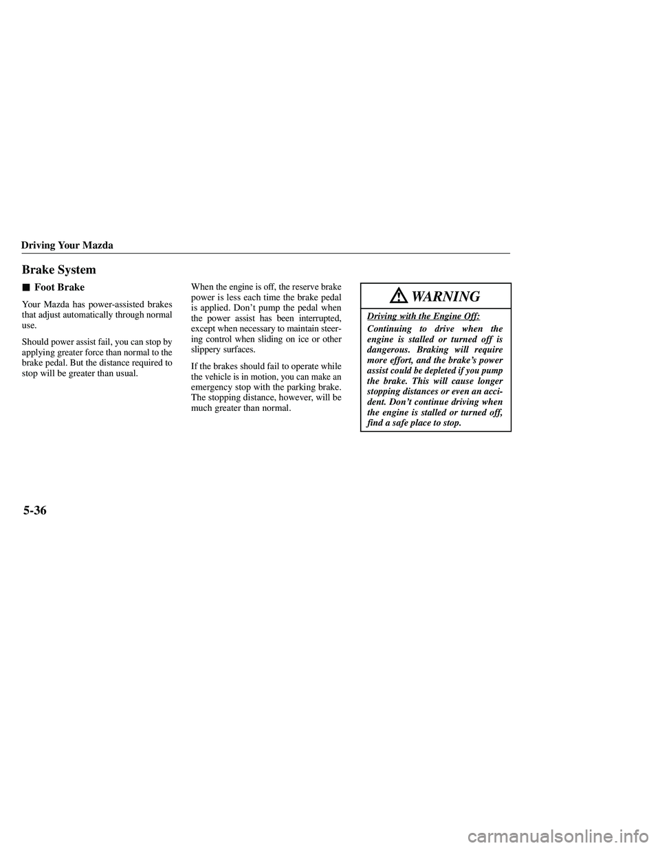 MAZDA MODEL B3000 4WD 2001  Owners Manual 