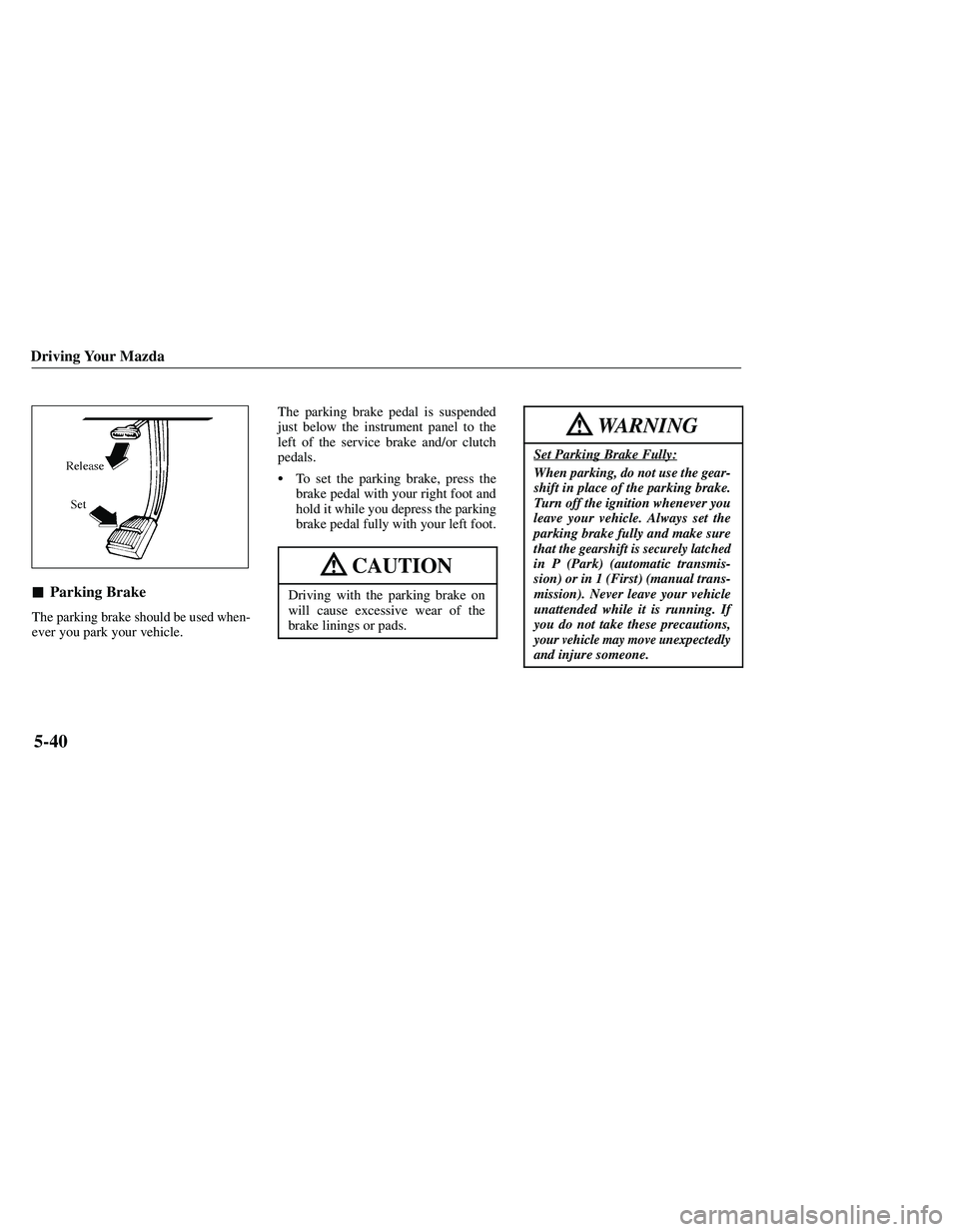 MAZDA MODEL B3000 4WD 2001  Owners Manual 
