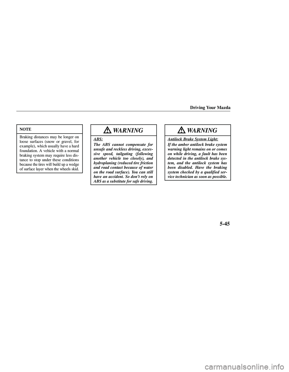 MAZDA MODEL B3000 4WD 2001  Owners Manual 