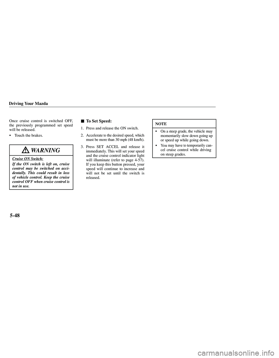 MAZDA MODEL B3000 4WD 2001  Owners Manual 