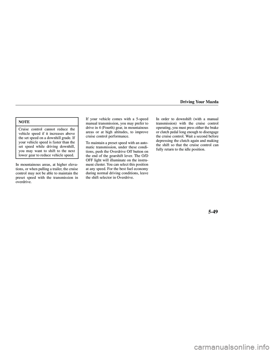 MAZDA MODEL B3000 4WD 2001  Owners Manual 