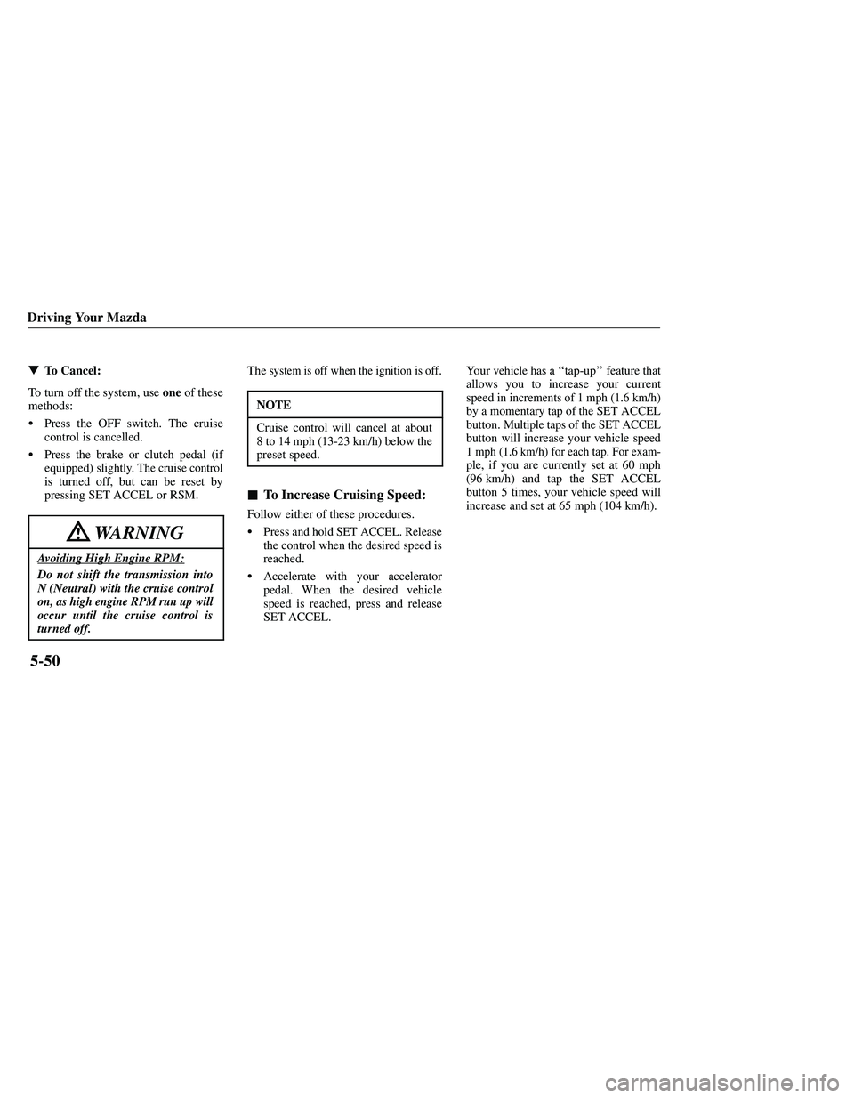 MAZDA MODEL B3000 4WD 2001  Owners Manual 