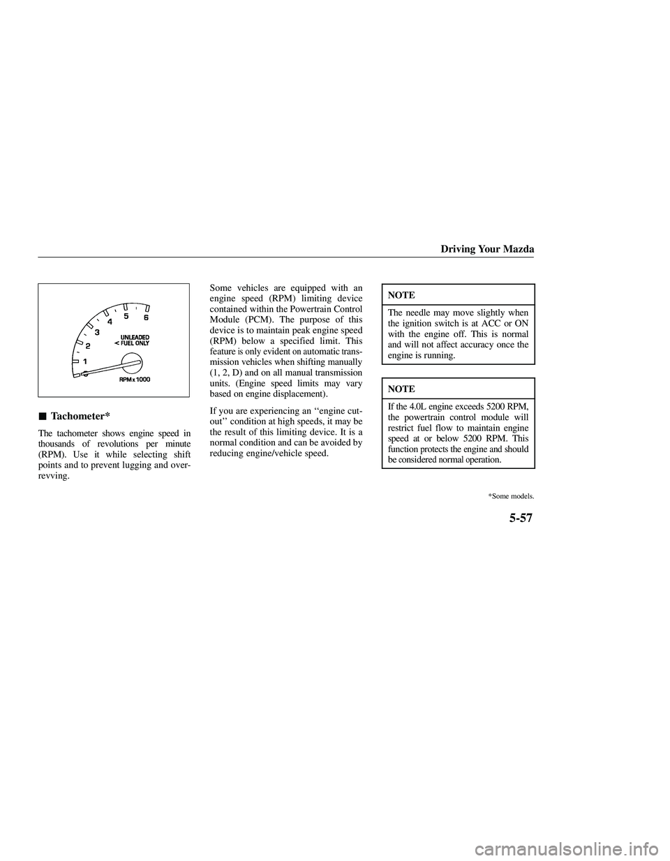 MAZDA MODEL B3000 4WD 2001  Owners Manual 