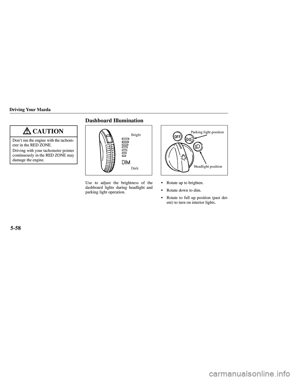 MAZDA MODEL B3000 4WD 2001  Owners Manual 