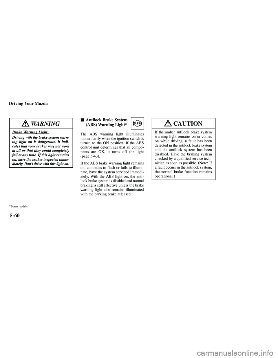 MAZDA MODEL B3000 4WD 2001  Owners Manual 