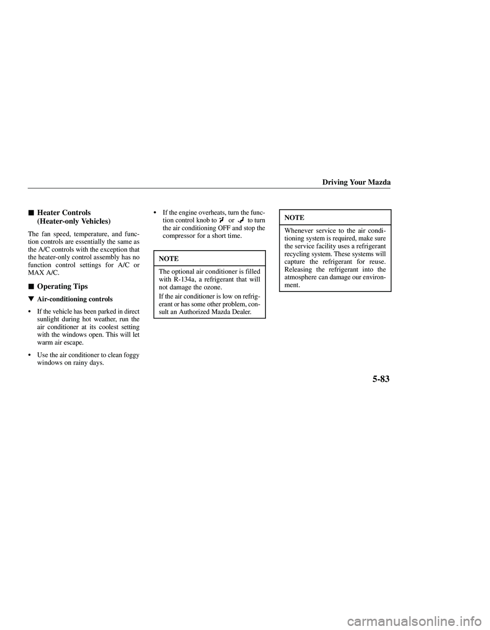 MAZDA MODEL B3000 4WD 2001  Owners Manual 