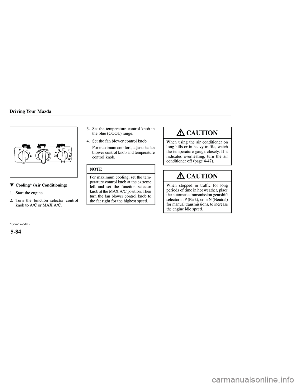 MAZDA MODEL B3000 4WD 2001  Owners Manual 