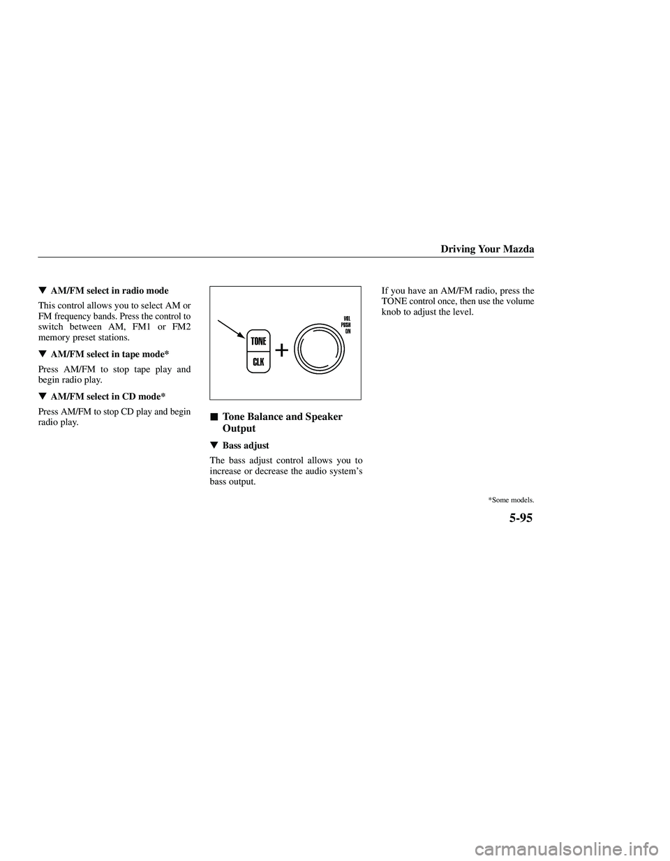 MAZDA MODEL B3000 4WD 2001  Owners Manual 