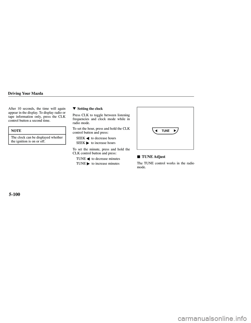MAZDA MODEL B3000 4WD 2001  Owners Manual 