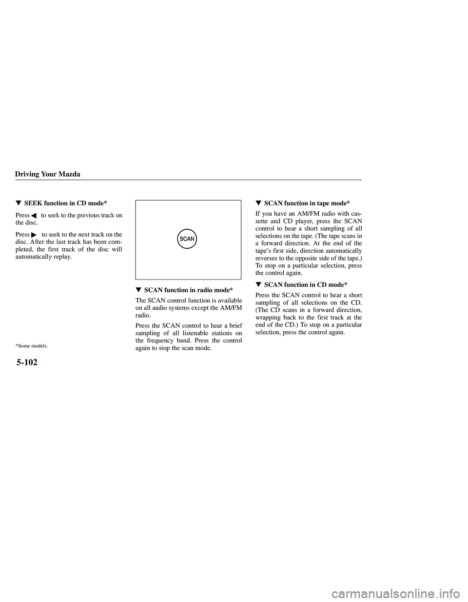 MAZDA MODEL B3000 4WD 2001  Owners Manual 