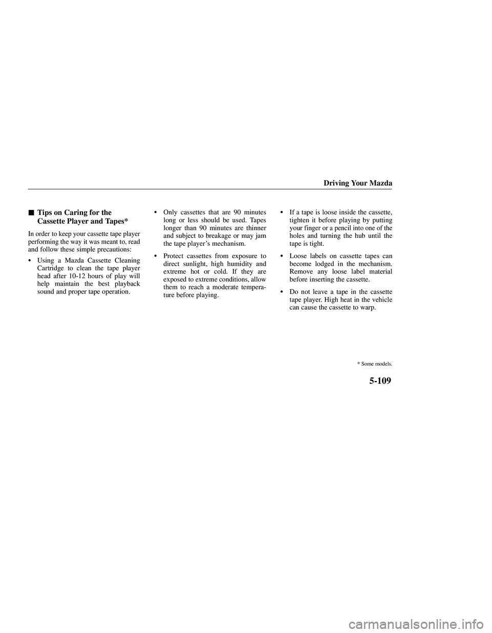 MAZDA MODEL B3000 4WD 2001  Owners Manual 