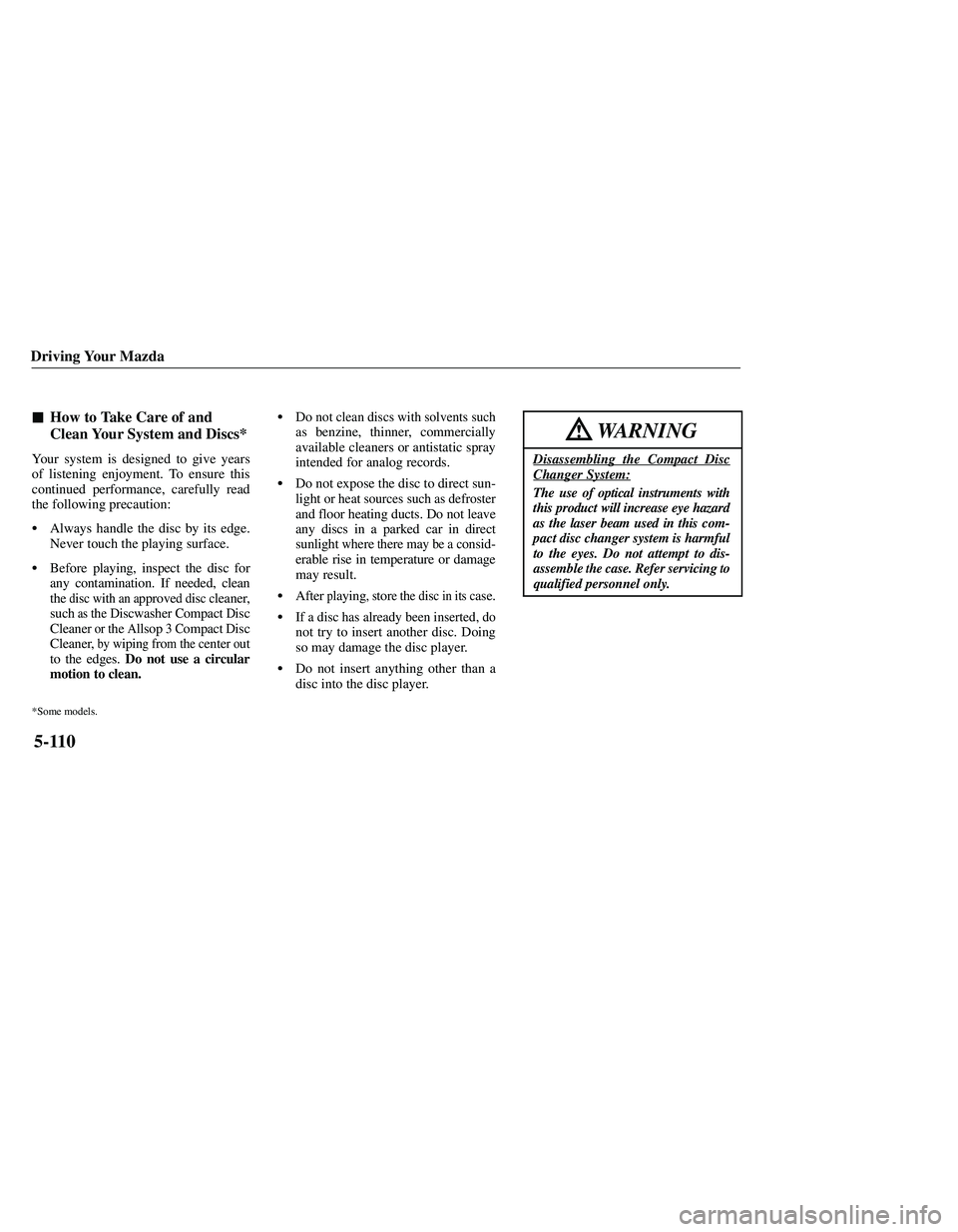 MAZDA MODEL B3000 4WD 2001  Owners Manual 
