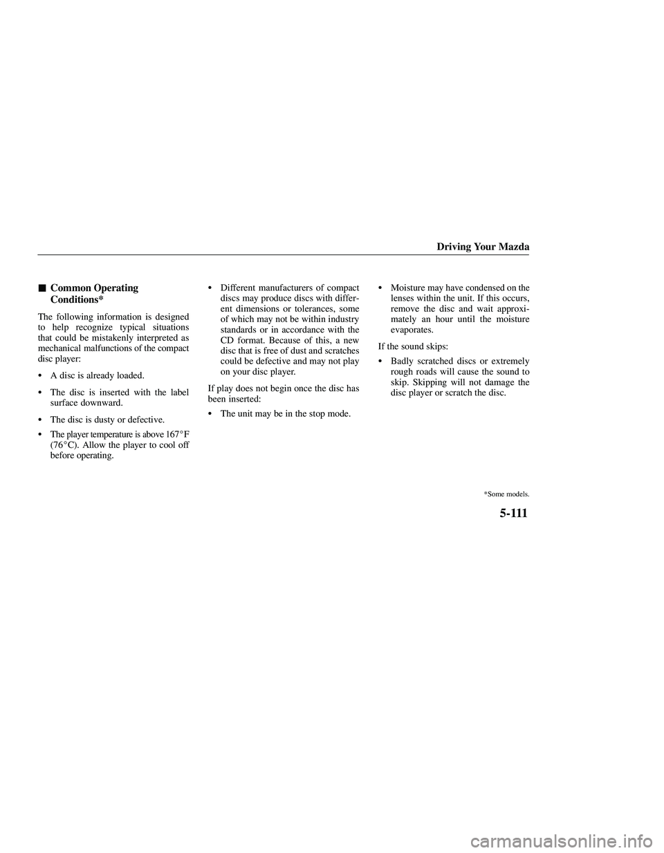 MAZDA MODEL B3000 4WD 2001  Owners Manual 