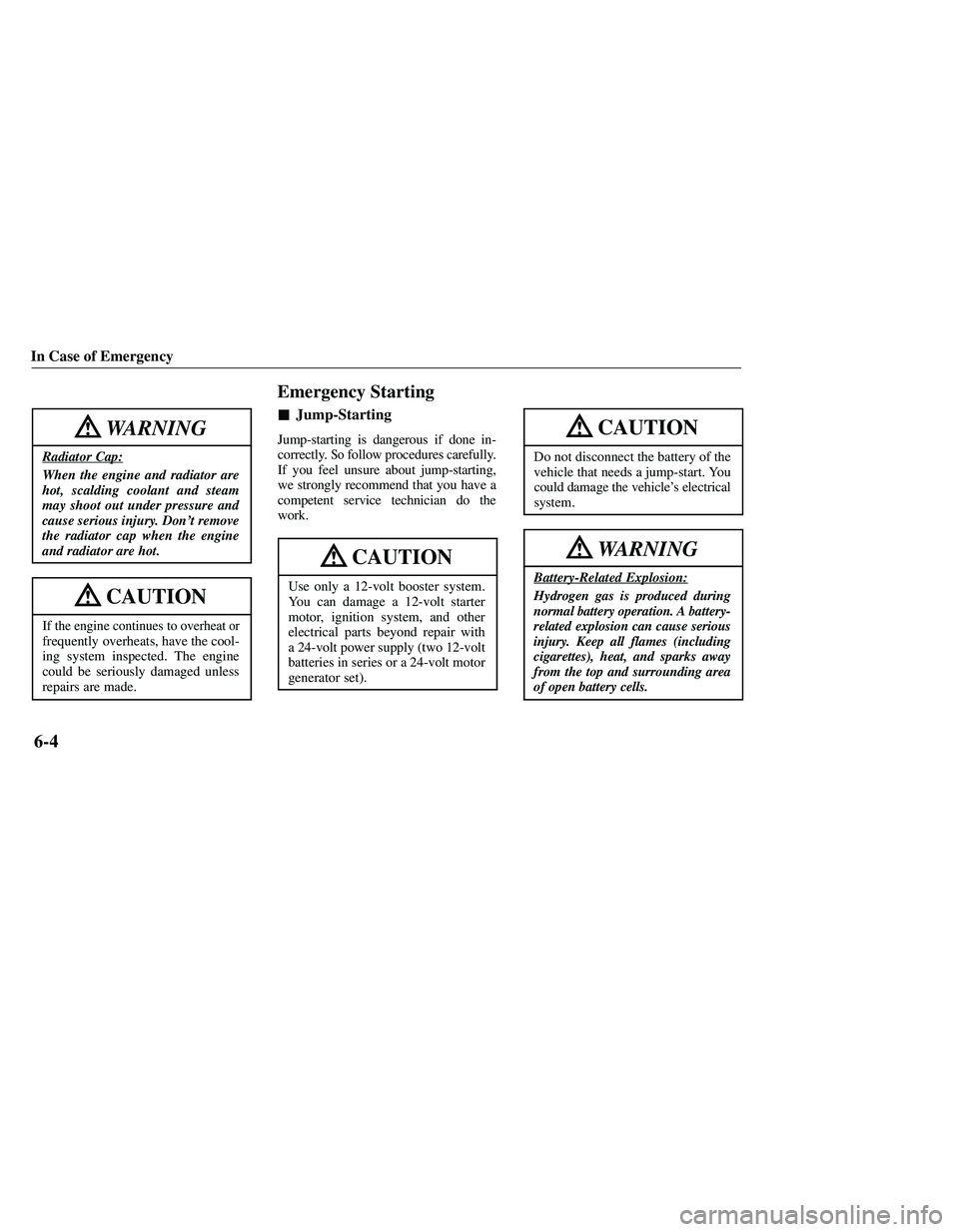 MAZDA MODEL B3000 4WD 2001  Owners Manual 