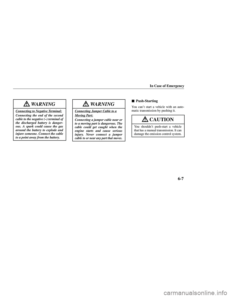 MAZDA MODEL B3000 4WD 2001  Owners Manual 