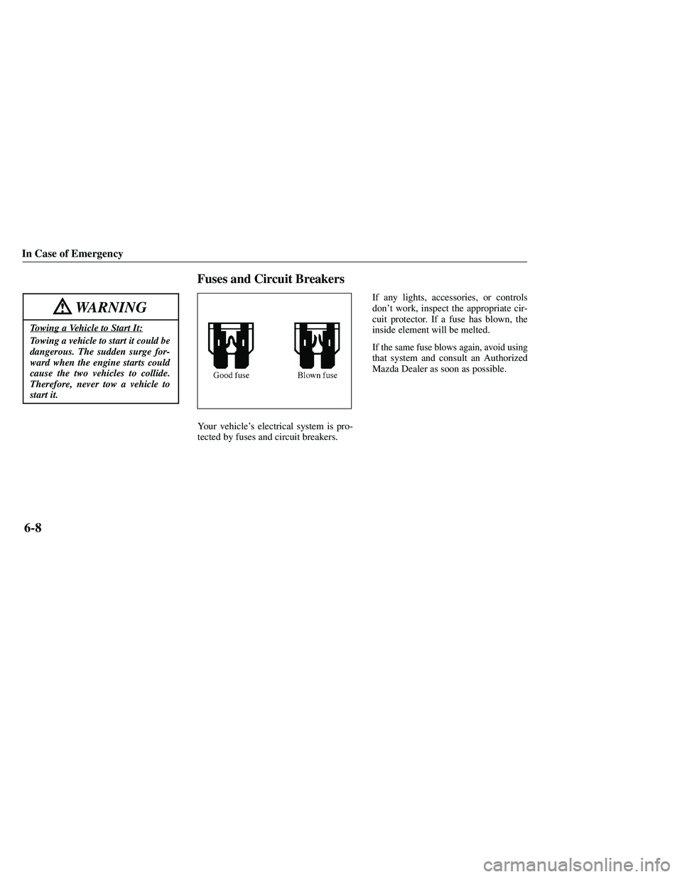 MAZDA MODEL B3000 4WD 2001  Owners Manual 