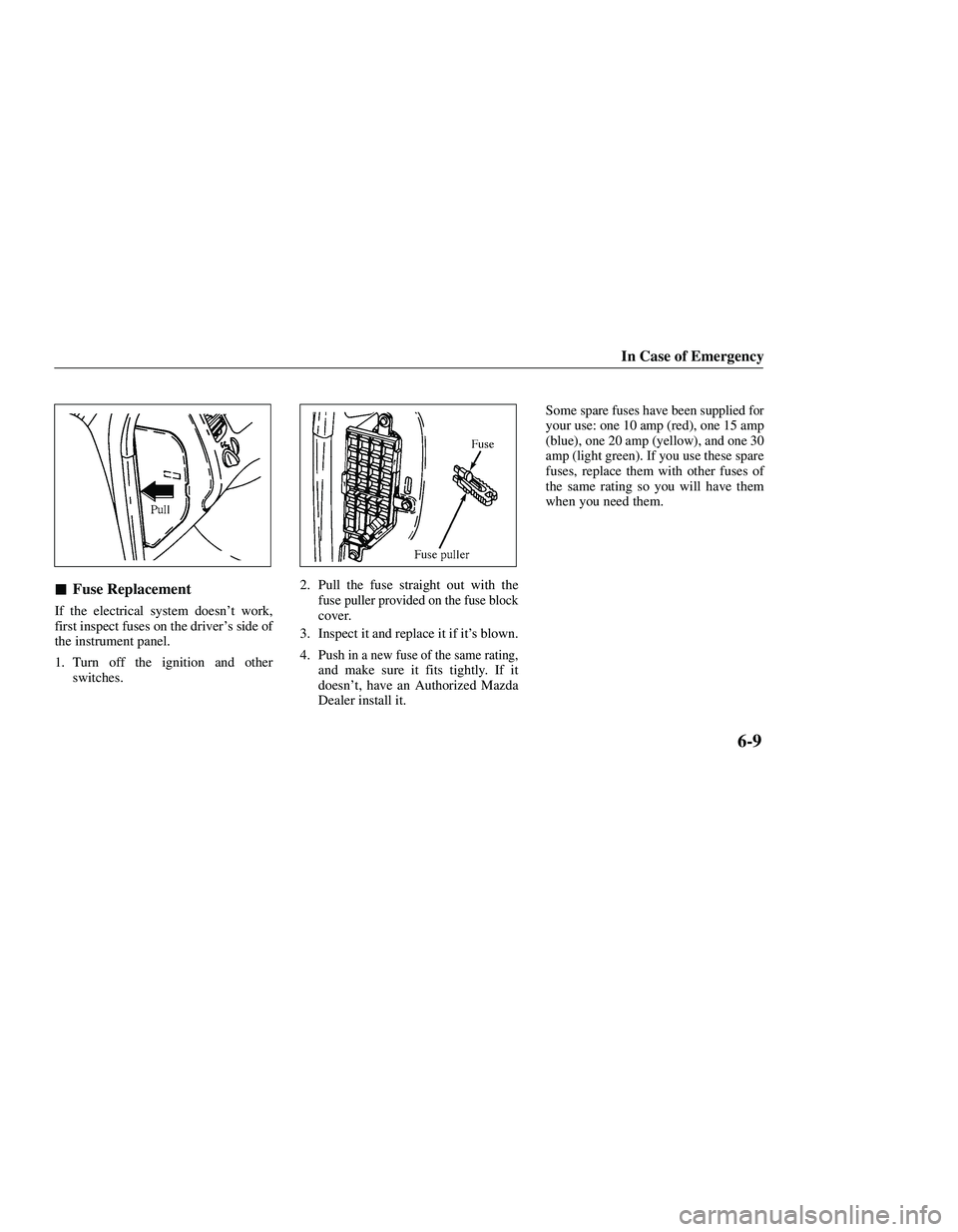 MAZDA MODEL B3000 4WD 2001  Owners Manual 