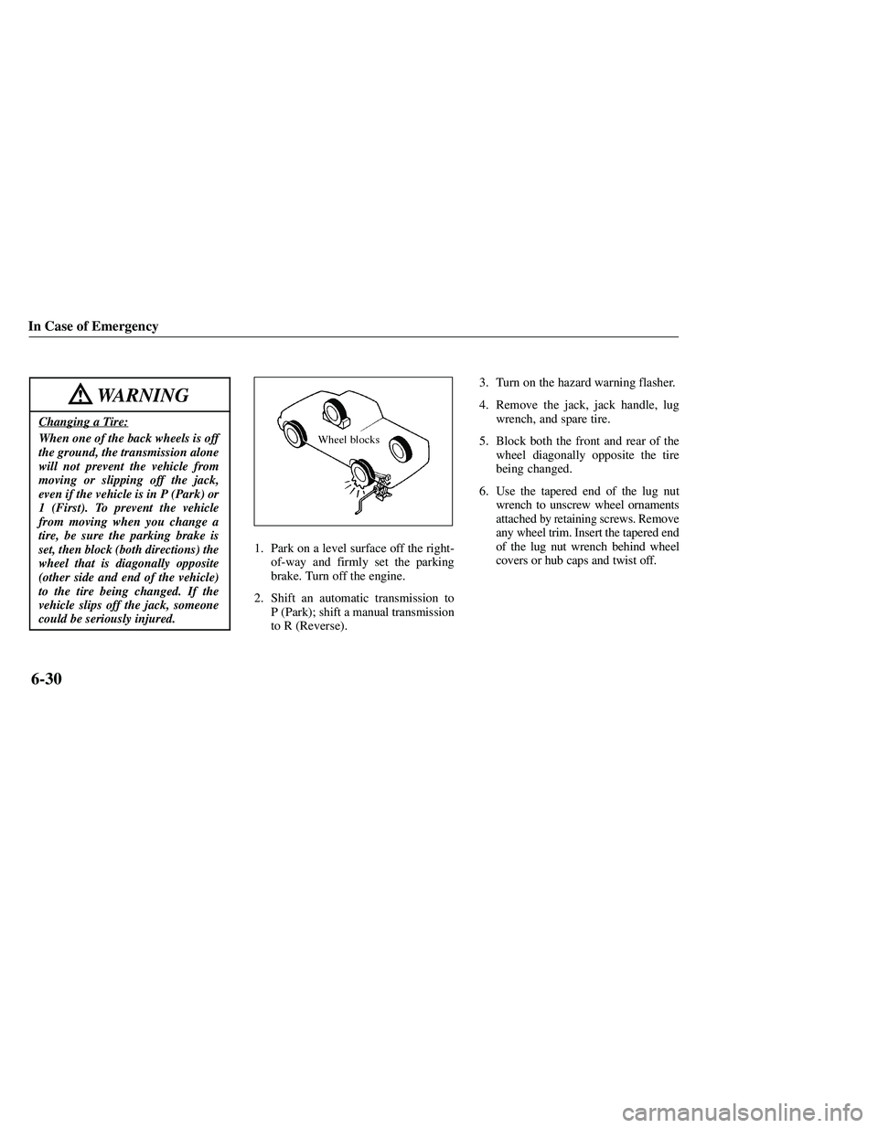 MAZDA MODEL B3000 4WD 2001  Owners Manual 