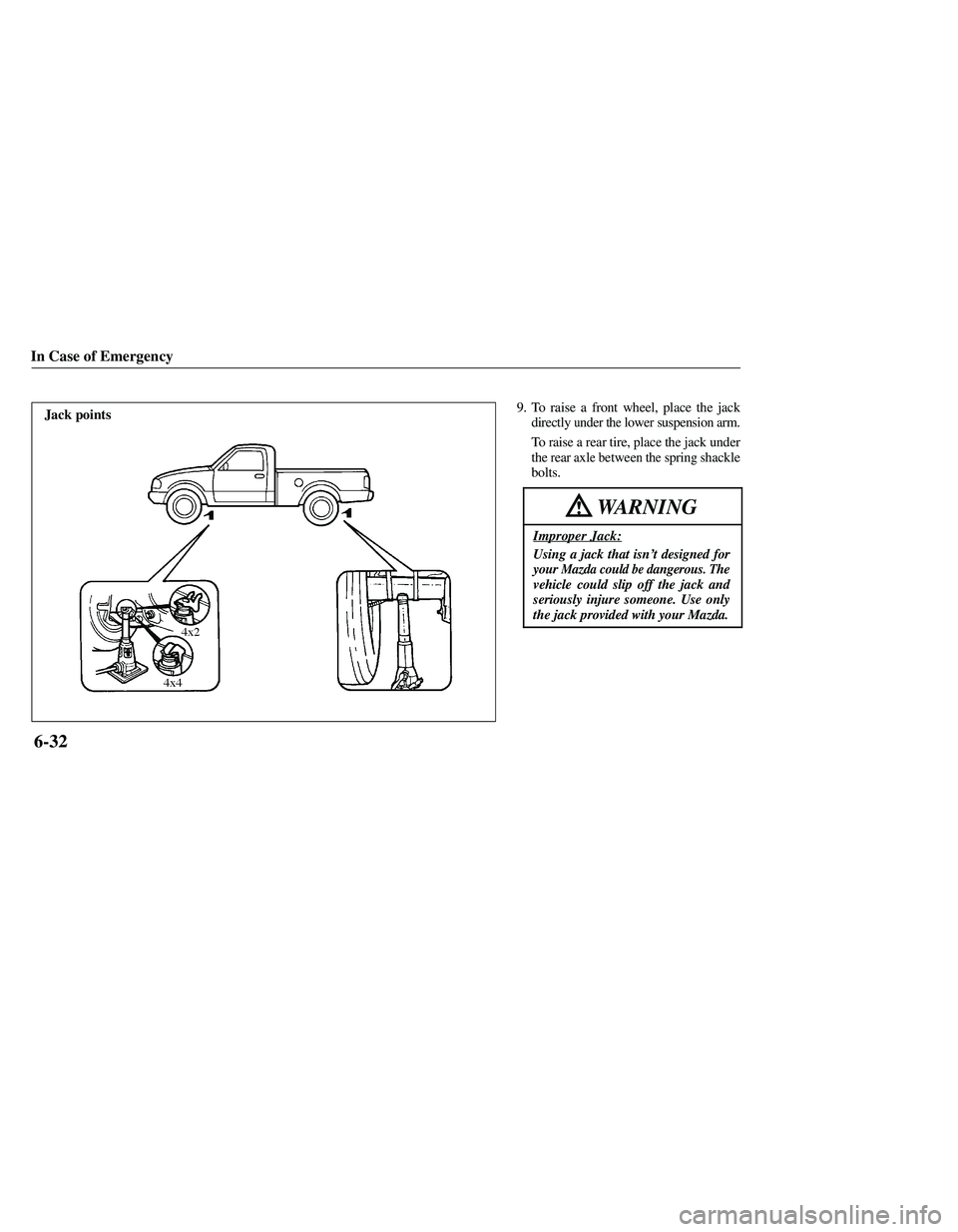 MAZDA MODEL B3000 4WD 2001  Owners Manual 
