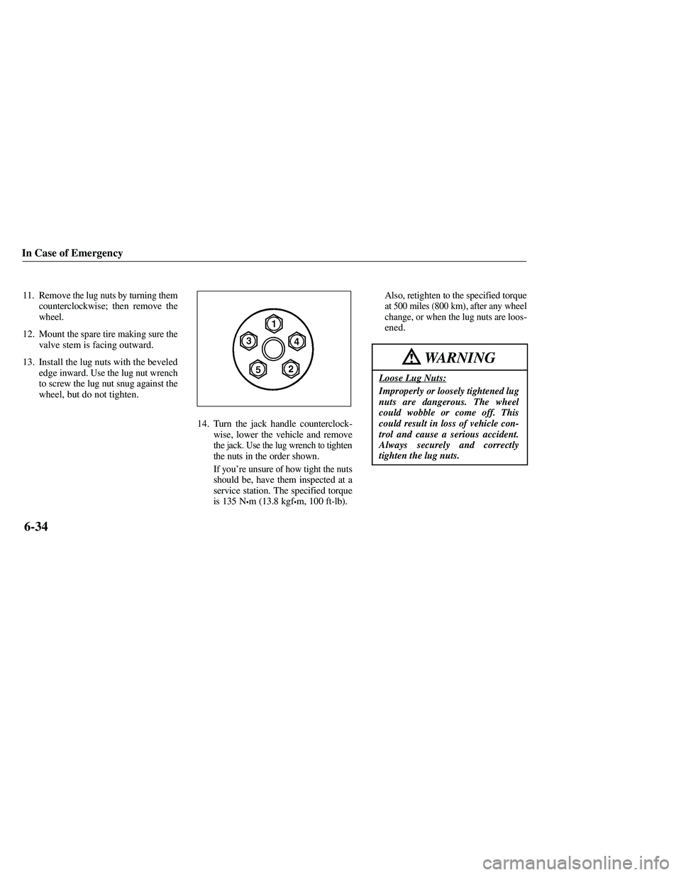 MAZDA MODEL B3000 4WD 2001  Owners Manual 