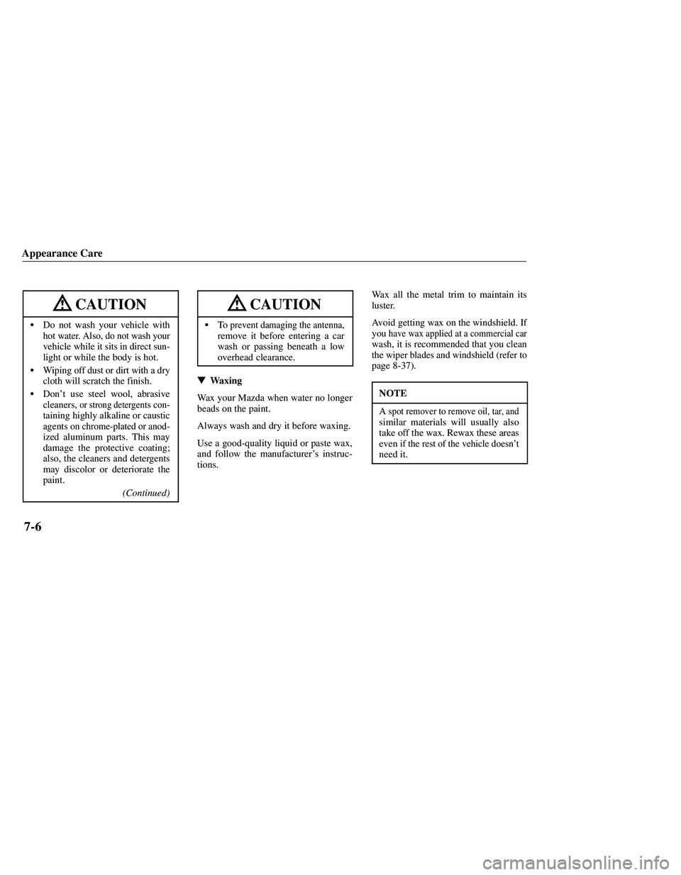 MAZDA MODEL B3000 4WD 2001  Owners Manual 