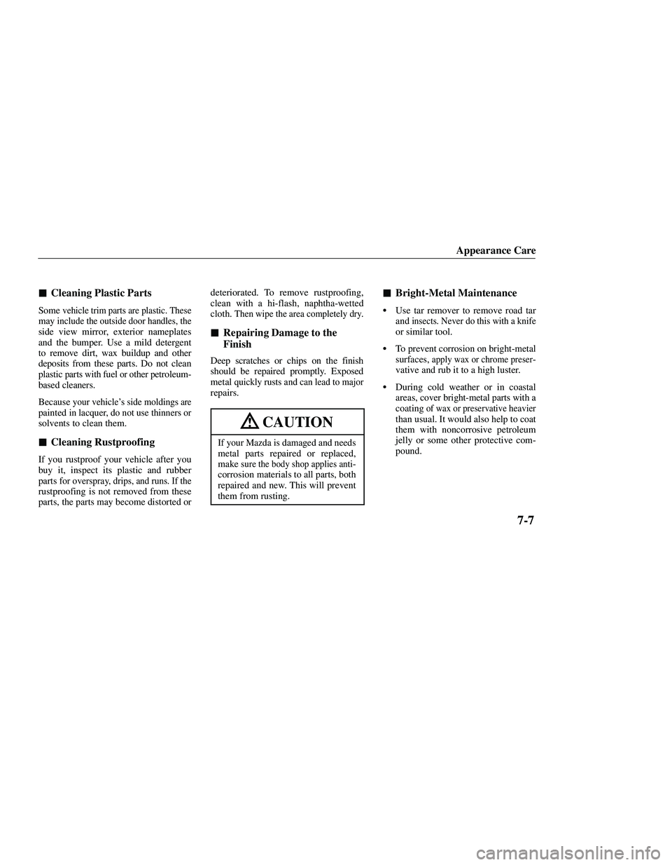 MAZDA MODEL B3000 4WD 2001  Owners Manual 