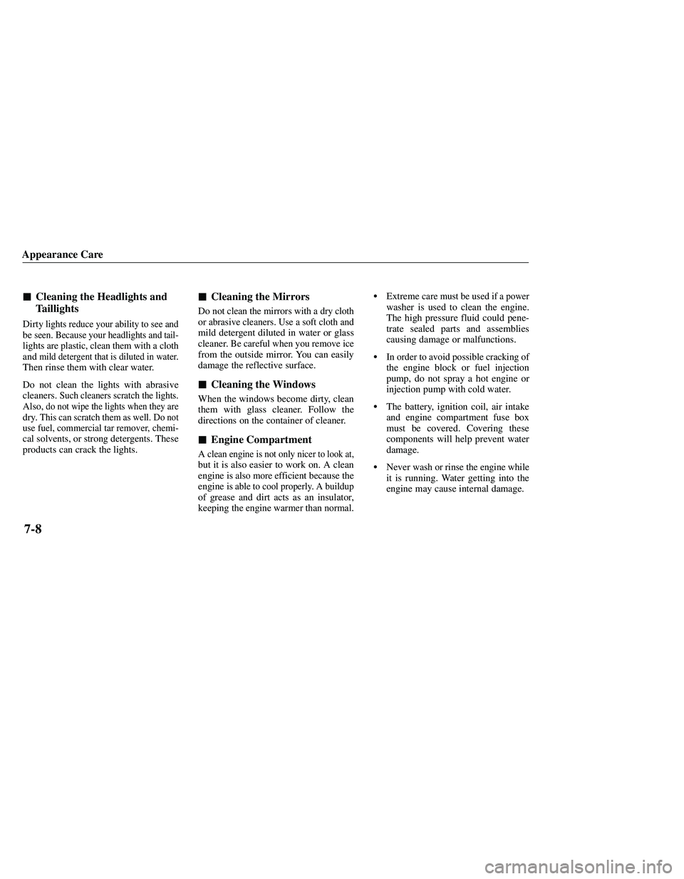 MAZDA MODEL B3000 4WD 2001  Owners Manual 