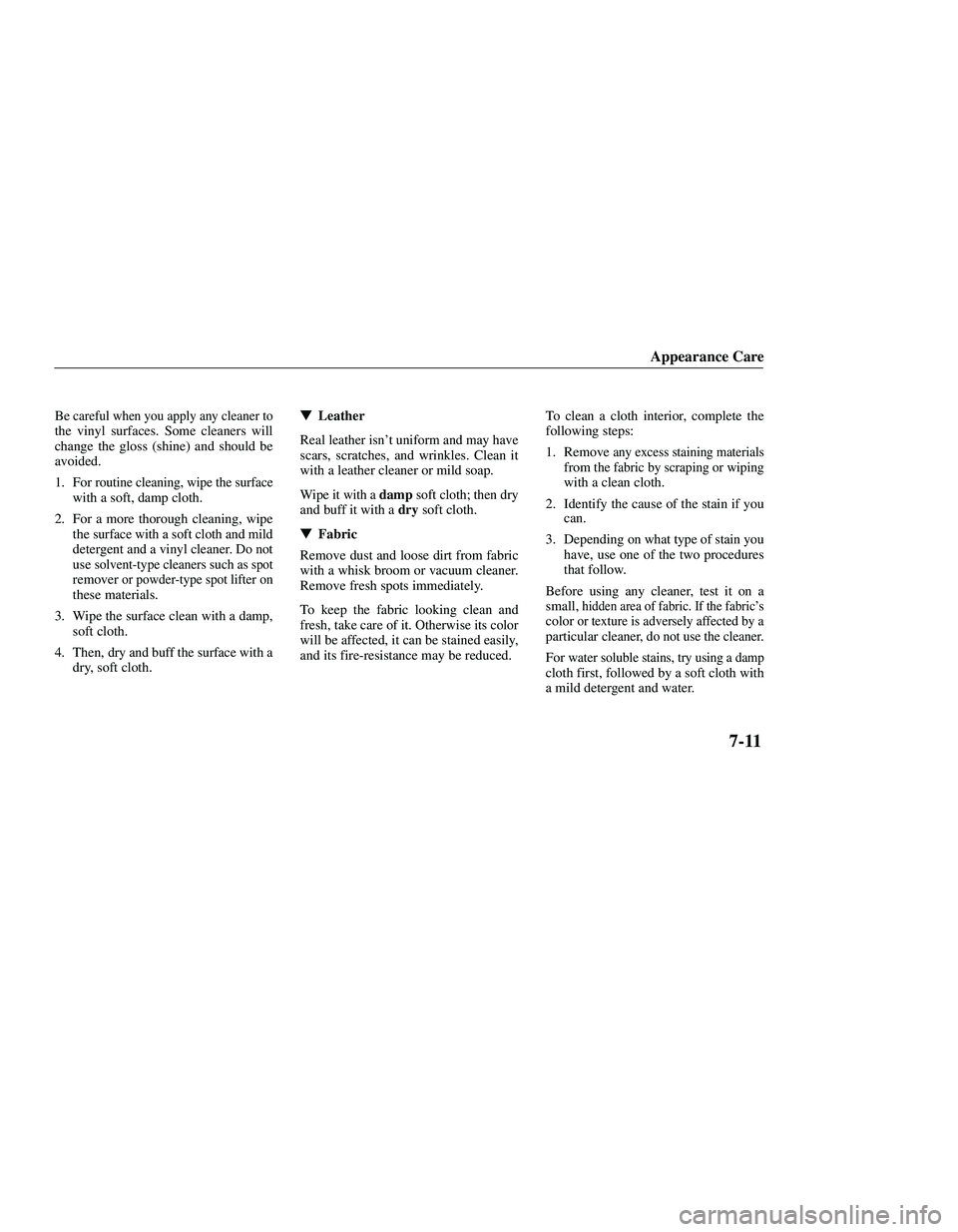 MAZDA MODEL B3000 4WD 2001  Owners Manual 