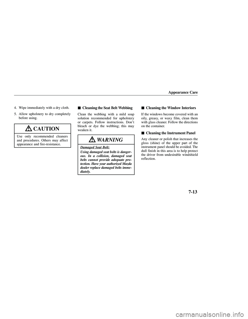 MAZDA MODEL B3000 4WD 2001  Owners Manual 