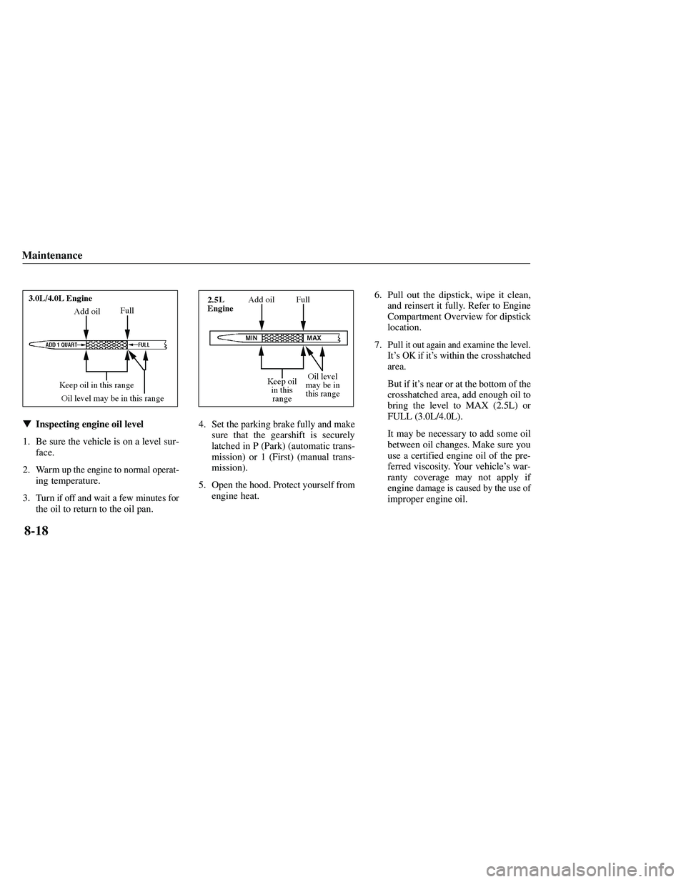 MAZDA MODEL B3000 4WD 2001  Owners Manual 
