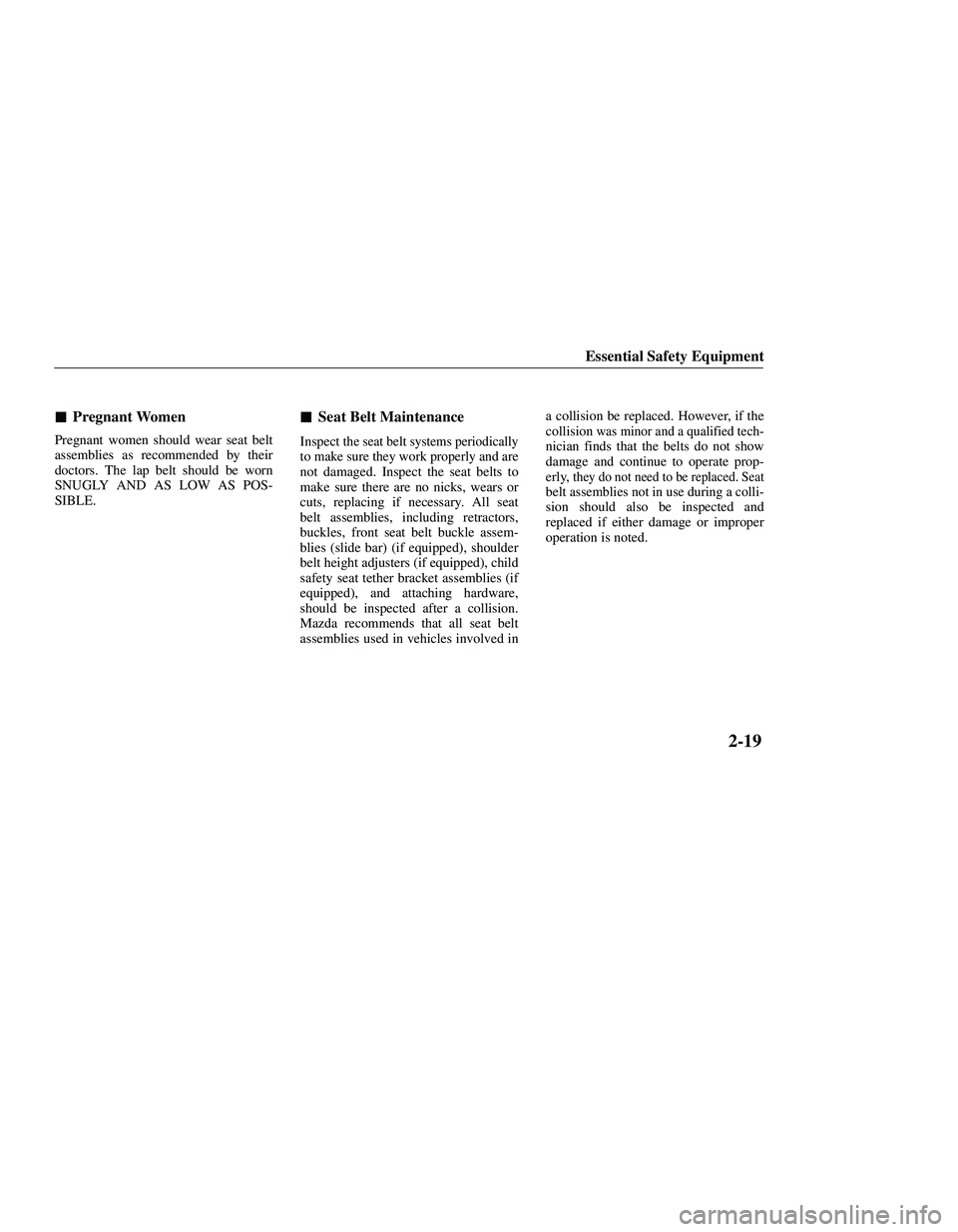 MAZDA MODEL B3000 4WD 2001  Owners Manual 
